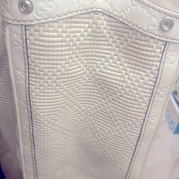 EUC Gucci Diamanté Leather and Raffia Sukey Hobo with Monogram trim - Picture 5 of 12